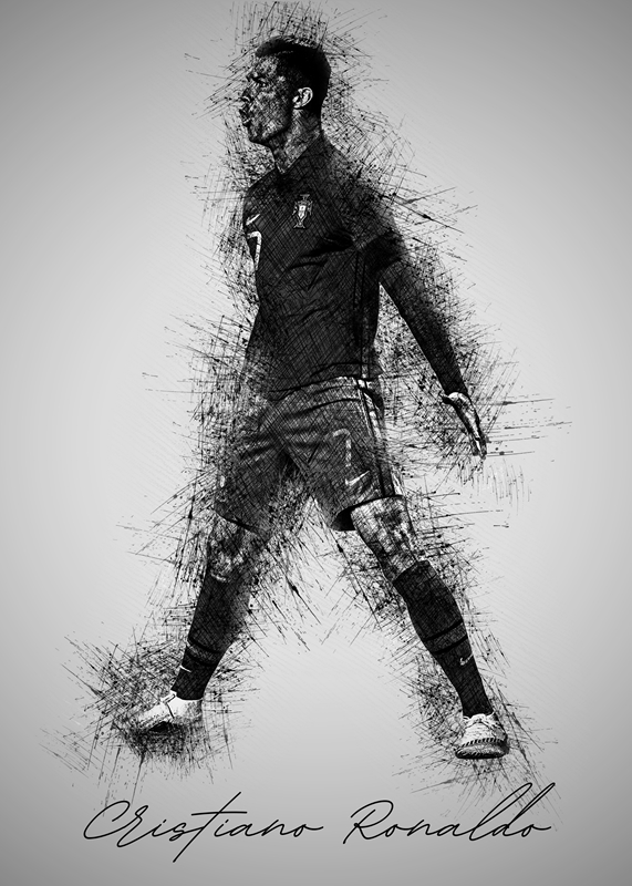 Discover 54+ ronaldo drawing black and white